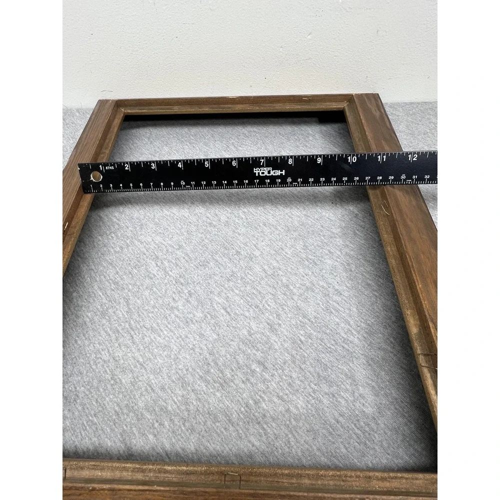 Wood Picture Photo Frame Brown Gold Trim 11x14 Wall Hanging Decor Rustic